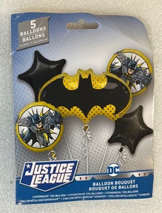 Anagram Justice League BATMAN Balloon Bouquet, 5 Balloons - Picture 1 of 2