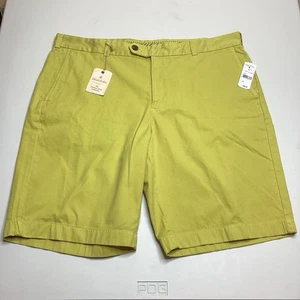 NWT Brooks Brothers Shorts Yellow Bermuda Garment Dyed 100% Cotton Size 40 - Picture 1 of 15