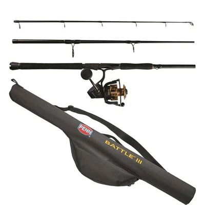 Fishing Battle III 6000 with 7FT Med-Heavy 3pc Travel Spinning Combo with Case - Image 1 of 3