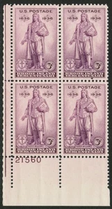 US USA Sc# 777 MNH FVF PLATE # BLOCK Rhode Island Roger Williams - Picture 1 of 1