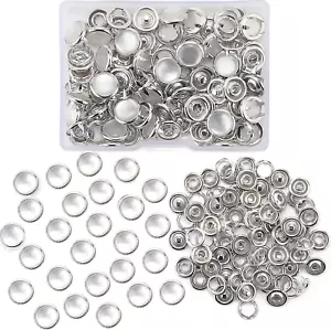 Pearl Snaps Fasteners Kit,10Mm Clothes Ring for Western Shirts Clothes Prong Rin - Picture 1 of 12