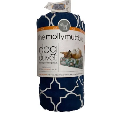 Edredón cama Molly Mutt perro Romeo y Julieta pequeño azul marino geométrico 22" x 27" x 5" Foto 1 de 4