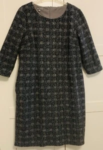 LAURA ASHLEY Dress Grey Check Shift Style Size 18 Lined. Great Condition - Picture 1 of 7
