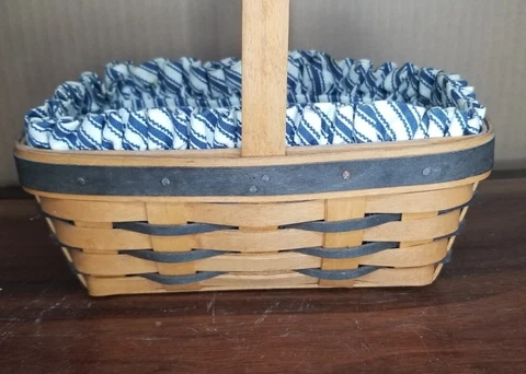 Longaberger 1998 “Sweet Treats” Basket - Blue with Protector/Liner Small Vintage Cover