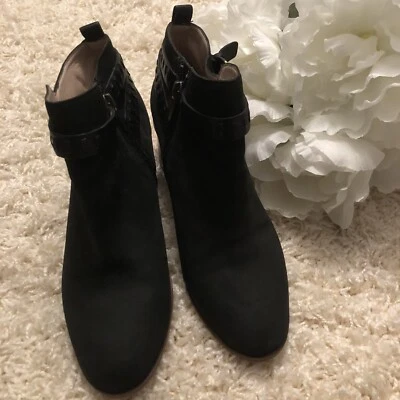 French Connection женщин подпоясанный пряжки черный ботинок туфли 8,5 Claudia замши - E - Изображение 1 из 3