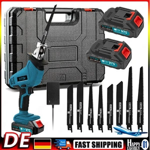21V Akku Reciprosäge Elektrisch Säbelsäge Fuchsschwanz Tigersäge Set 2x Akkus DE - Bild 1 von 12