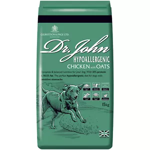 More details for dr john hypoallergenic dry dog food 15kg extra chicken wheat-free sensitive dogs