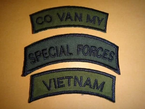 3 Vietnam War Arcs Patches: CO VAN MY (US Advisor) + SPECIAL FORCES + VIETNAM - Picture 1 of 3