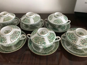 Japanese soup bowl vintage set of 6 cups ,lids ,saucers - Picture 1 of 4