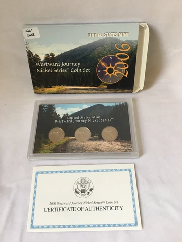 2006 P, D, S  Westward Journey Nickel Series 3-Coin Set US Mint OGP & COA ✗ Cover