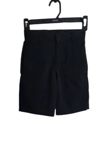 Mills Uniform Co. Boys Black Flat Front Shorts  W/ Adjustable Waist Sz 8 Slim  - Picture 1 of 5