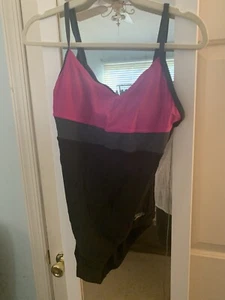 SPEEDO girls Swimsuit Clothing Beach Pool One Piece Size XL Black Pink - Picture 1 of 2
