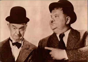 LAUREL & HARDY Real Photograph Postcard; Reproduction Ludlow Sales Publ. MINT - Picture 1 of 2