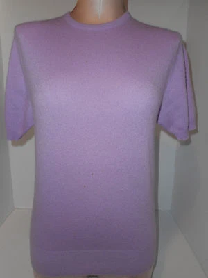 BALLANTYNE Womens Short Sleeve Cashmere Pullover Purple Sweater Medium Scotland - Image 1 of 4