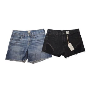 Lot 2 Denim Shorts J Crew - Sadie & Sage Sz 27 Small Distressed Black, Blue - Picture 1 of 8