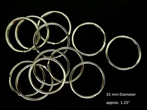 Split Rings 32 MM / Silver Tone /Mixed Lots - Picture 1 of 4