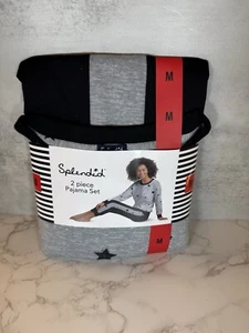 Prachtvolles 2-teiliges Pyjama Set Grau Meliert Starr NEU Medium - Bild 1 von 3