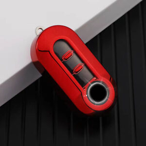Red key case cover case for Fiat 500 Ducato Abarth Punto Doblo Lancia