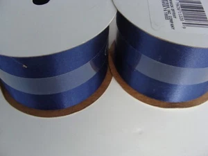 NEW 2 Rolls Berwick Offray 100% Acetate Ribbon  2” Roll/9 Feet - Blue - Picture 1 of 4