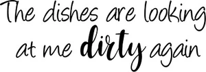 The dishes are looking at me dirty again - kitchen wall decal - Picture 1 of 4