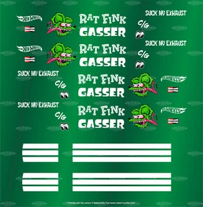 Water Slide Decal for Hot wheels 1/64 for '55 Gasser _RAT_FINK_ GASSER V3 113 - Picture 1 of 3