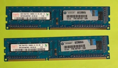 (2) ~ Hynix Desktop PC Memory 2GB HMT325U6BFR8C-H9 ~ RAM Cards PC3-10600U ~ DDR3 - Image 1 of 2