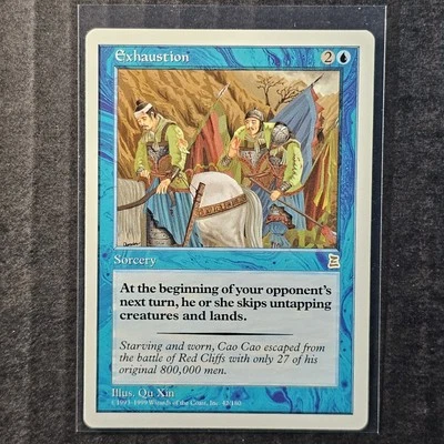 Exhaustion #42 Portal Three Kingdoms WOTC MtG PTK P3K LP English - Image 1 of 2