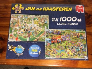 Jan van Haasteren BBQ PARTY FOOD TRUCK FESTIVAL 2x1000 Puzzle Jumbo (19099) NEW - Picture 1 of 7