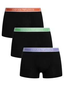 Emporio Armani Men's 3 Pack Trunks, Black - Picture 1 of 9