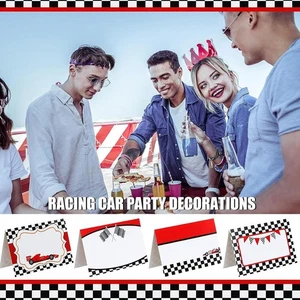 Tarjeta de invitaciones de auto de carreras roja 24-48 piezas - niños/niñas nuevas invitaciones fiesta H7D6 - Imagen 1 de 14