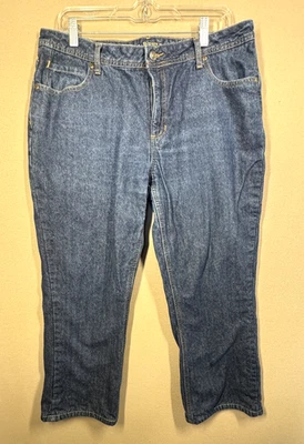 Natural Reflections Jeans Womens 12 Blue Flannel Lined Straight Leg Warm Winter - Image 1 of 4