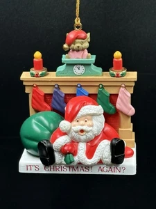 Vintage Westmar 1995 “It’s Christmas Again” Ornament Santa Chimney Stockings - Picture 1 of 7