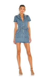 Show Me Your Mumu Denim Minikleid XS Outlaw Dress Tide Zip Front Utility Style - Bild 1 von 15