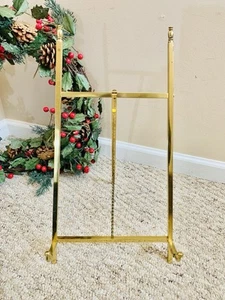 Vintage MCM Large 18” Brass Table Top Easel Stand Picture Plate Book Art- EUC!! - Picture 1 of 24