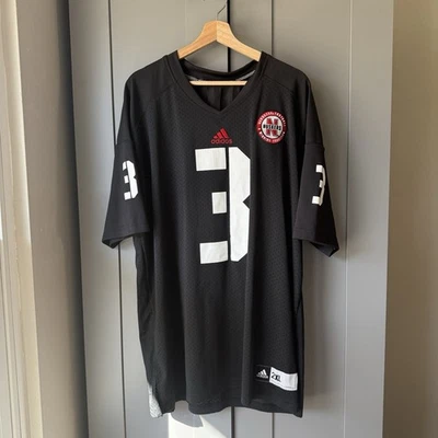 Camiseta de fútbol Adidas Nebraska Huskers #3 negra 2XL para hombre NCAA Cornhuskers Foto 1 de 4
