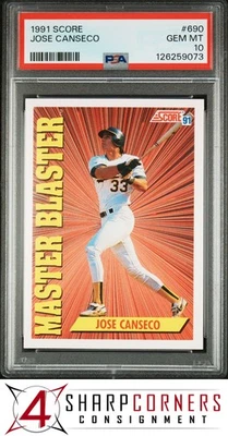Puntuación #690 Joseph Canseco Athletics Master Blaster 1991 PSA 10 Foto 1 de 3