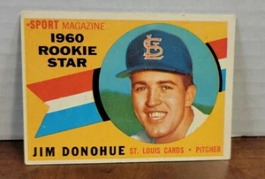 1960 Topps Rookie Star Jim Donohue St. Louis Cardinals #124 - Foto 1 di 2