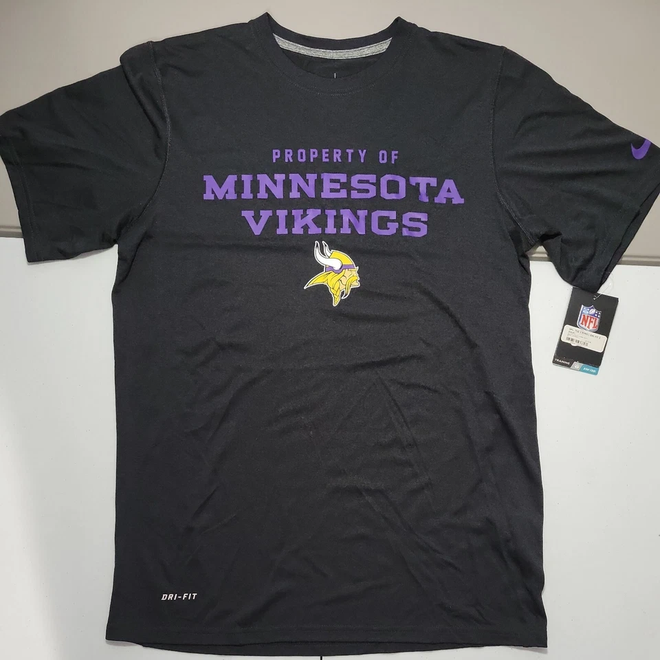 Nike Drifit NFL Football Minnesota Vikings Training Tee Shirt Mens Size 2XL