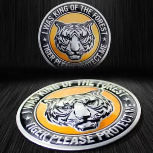 Metal 3"3D Brushed Aluminum Emblem Sticker Motorcycle Fairing/Fender Badge Tiger - Picture 1 of 1