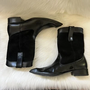 Vintage John Fluevog Black Made in England Boots Size 7 Cowboy Boots - Picture 1 of 11