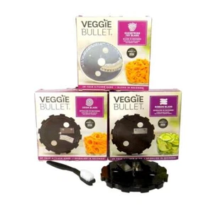 Veggie Bullet BLADES Ribbon Shoestring Fry UDON Spiralizer 2C Brush Cases VB-102 - Picture 1 of 10
