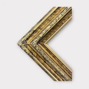 11 x 17 auf Lager - Traditioneller verzierter Kompo Holzrahmen, Marmor Gold Finish, Holz. - Bild 1 von 9