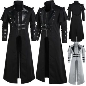 New Fashion Dress Jacket Coat Medieval Men's Costume Elf Pirate Gothic
