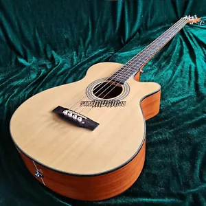 4 Strings Acoustic BASS Guitar Laminated Spruce Top Mahogany Back & Side With EQ - Picture 1 of 7