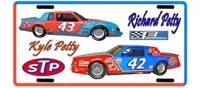 Vintage looking STP Racing Team 42/43 Kyle /Richard PETTY - License Plate 1981 - Picture 1 of 3