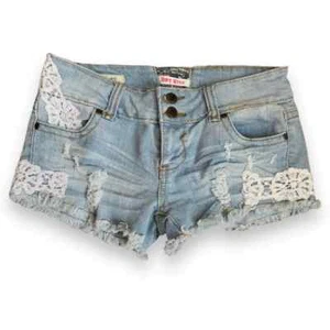 Hot Kiss | Y2K CiCi Short Distressed Lace Shorts - Picture 1 of 7