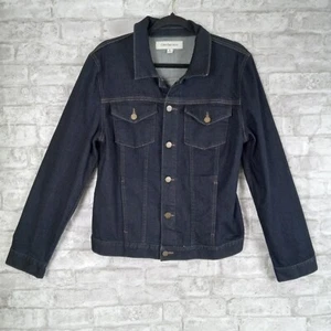 Calvin Klein Jean Jacket Mens XL Dark Blue Trucker Cowboy Rodeo Workwear Biker - Picture 1 of 12