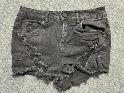 Pantalones Cortos Refuge Jean Envejecidos Para Mujer Talla 4 Negro Botín Cortado Pantalones Cortos Foto 1 de 4