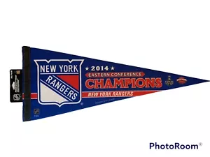 2014 NEW YORK RANGERS HOCKEY PENNANT EASTERN CONFERENCE CHAMPS NHL WINCRAFT FLAG - Picture 1 of 4