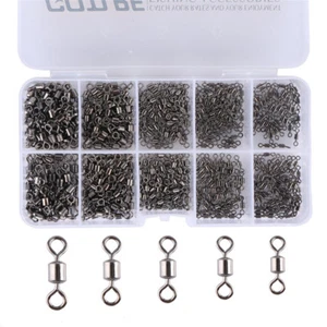 500pcs Fishing Swivels Lot Rolling Barrel Ring Swivel Connector Fishing Tackle - Picture 1 of 6